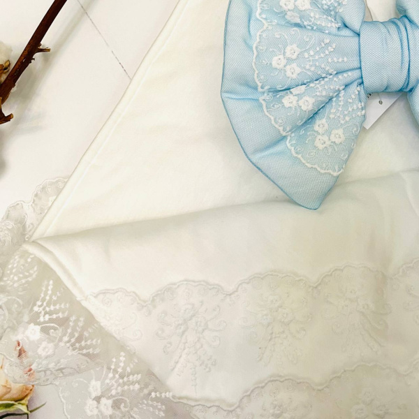 Плед детский из натурального хлопка с бантом Bebika (13/17-13), р-р 90х90 см